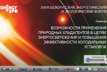 Семинар «ВОЗМОЖНОСТИ ПРИМЕНЕНИЯ ПРИРОДНЫХ ХЛАДАГЕНТОВ И ПОВЫШЕНИЯ ЭФФЕКТИВНОСТИ ХОЛОДИЛЬНЫХ УСТАНОВОК» | EnergyExpo 2023