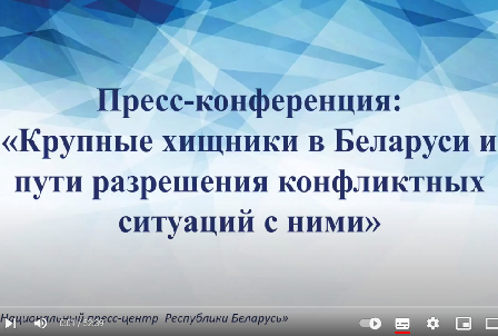 Пресс-конференция: «Крупные хищники в Беларуси и пути разрешения конфликтных ситуаций с ними»